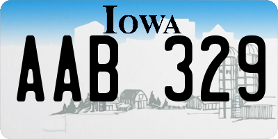 IA license plate AAB329