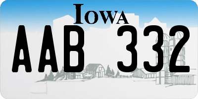 IA license plate AAB332