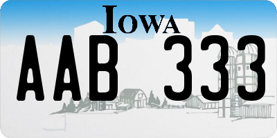 IA license plate AAB333