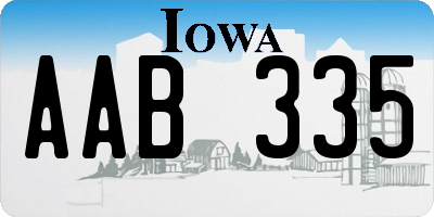 IA license plate AAB335