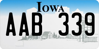 IA license plate AAB339