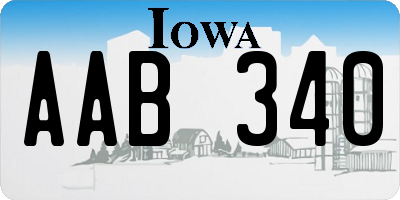 IA license plate AAB340