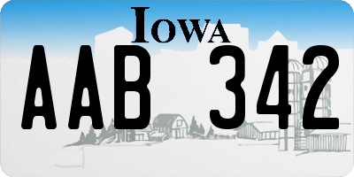 IA license plate AAB342