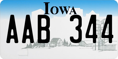 IA license plate AAB344