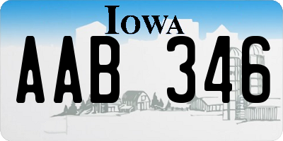 IA license plate AAB346