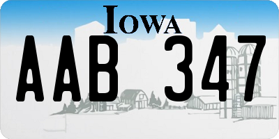 IA license plate AAB347