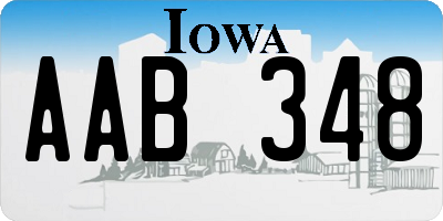 IA license plate AAB348