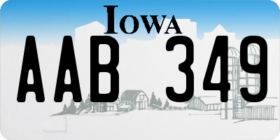 IA license plate AAB349