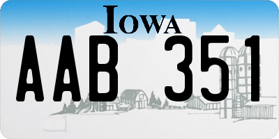 IA license plate AAB351