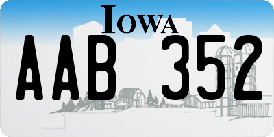 IA license plate AAB352