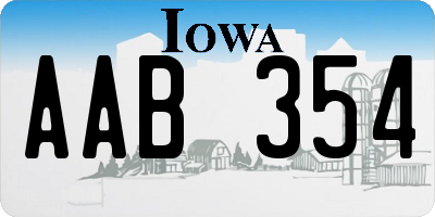 IA license plate AAB354