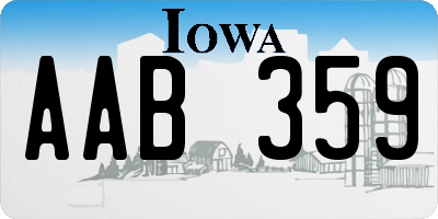 IA license plate AAB359