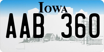 IA license plate AAB360