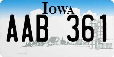 IA license plate AAB361