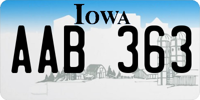 IA license plate AAB363