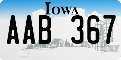 IA license plate AAB367