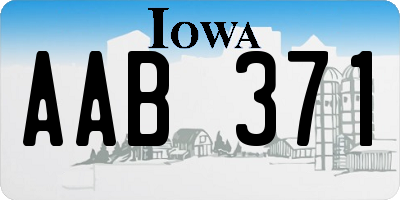 IA license plate AAB371