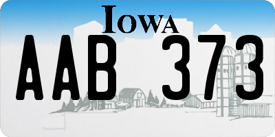 IA license plate AAB373