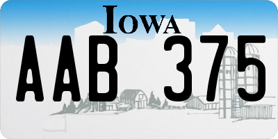 IA license plate AAB375