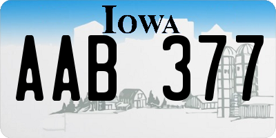 IA license plate AAB377