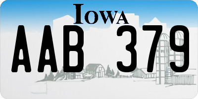 IA license plate AAB379