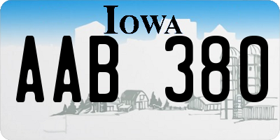 IA license plate AAB380