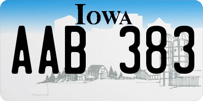 IA license plate AAB383