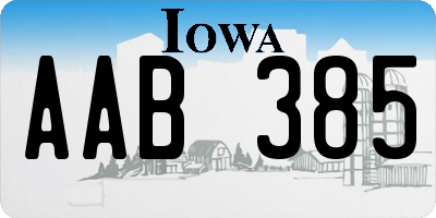 IA license plate AAB385