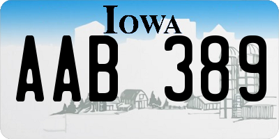 IA license plate AAB389