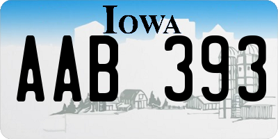 IA license plate AAB393