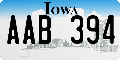 IA license plate AAB394