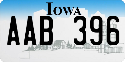 IA license plate AAB396