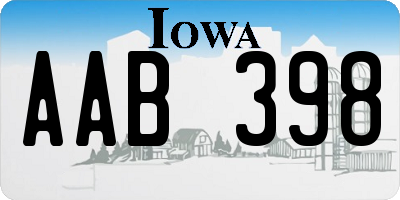 IA license plate AAB398