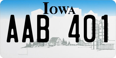 IA license plate AAB401