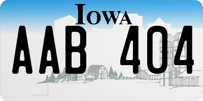 IA license plate AAB404