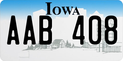 IA license plate AAB408