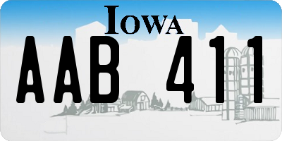 IA license plate AAB411