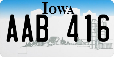 IA license plate AAB416