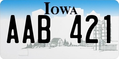 IA license plate AAB421