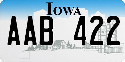 IA license plate AAB422