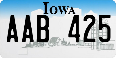 IA license plate AAB425