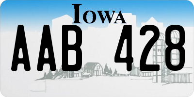 IA license plate AAB428