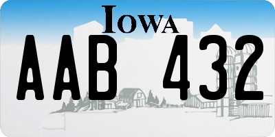 IA license plate AAB432