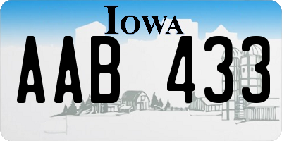 IA license plate AAB433