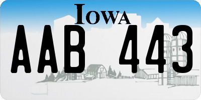 IA license plate AAB443