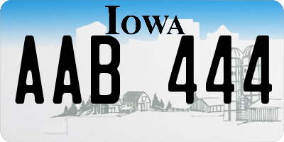 IA license plate AAB444