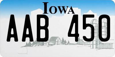 IA license plate AAB450