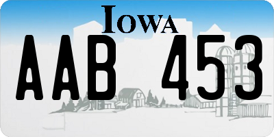 IA license plate AAB453