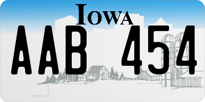 IA license plate AAB454