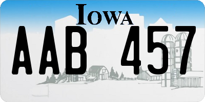 IA license plate AAB457